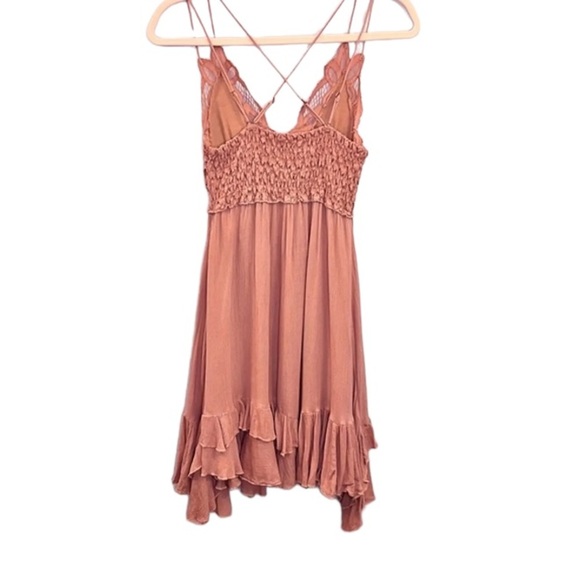 Free people one Adella Dusty Rose Lacy dress size medium - Picture 2 of 12